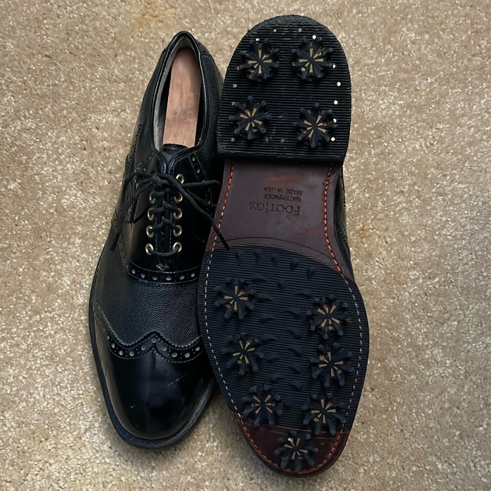 FootJoy Classics Dry Premier 9.5 D Wingtip 50819 Black Patent Leather